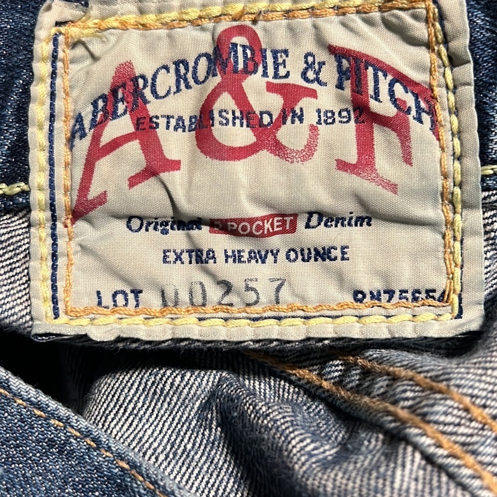 Abercrombie & Fitch Men’s Button Fly Distressed Jeans Paint Splatter Low Rise 34 - Picture 9 of 12